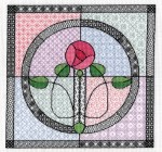 Stained Glass Rose Blackwork8